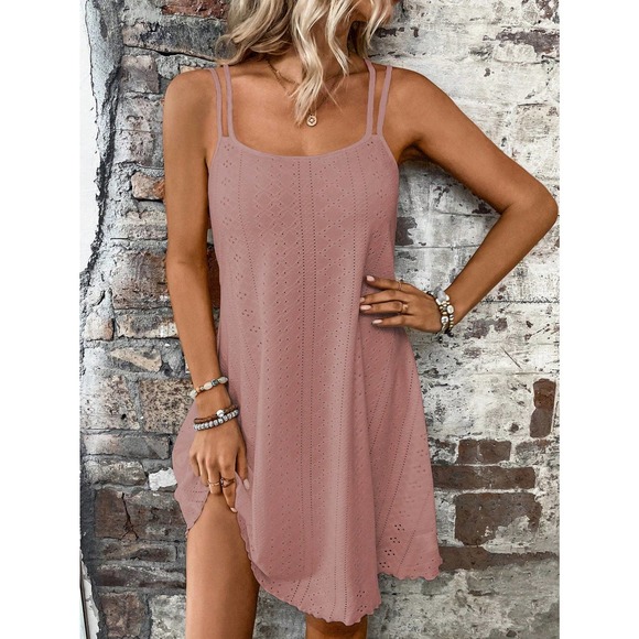 Boho Eyelet Embroidered Cami Dress white - Picture 4 of 11